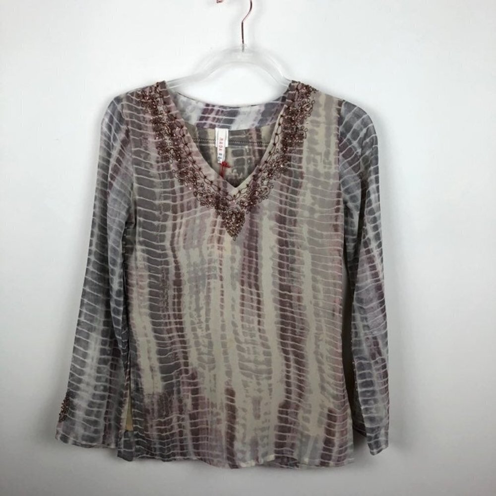 RAGA Snakeskin Embellished Blouse New NWT XS